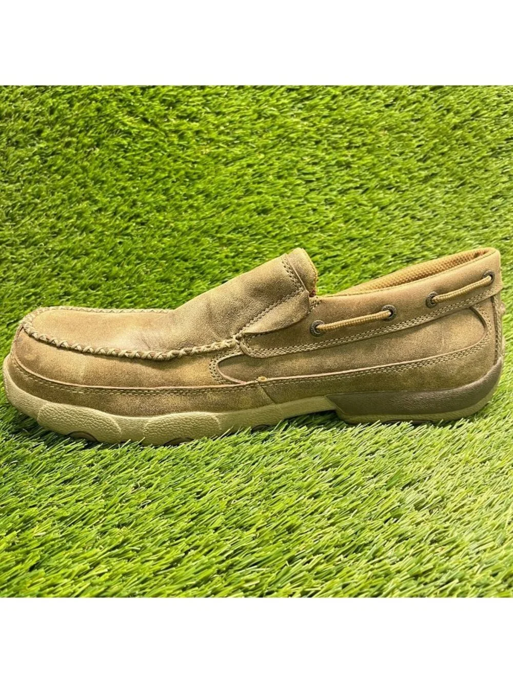 Twisted X Driving Moc Mens Size 11W Brown Composite Toe Safety Slip On Shoes